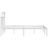 Bed Frame White Powder-Coated Steel 140x200 cm Tough Bed Frame 353685