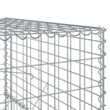 Gabion Basket with Cover 1200x100x150 cm Galvanised Iron 3295224