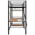 Bunk Bed with Table without Mattress Grey Metal 90x200 cm 287908