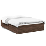 Bed Frame without Mattress Brown Oak 135x190 cm Double 3281041