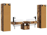 Bathroom Furniture Set 5 pcs Old Wood 33 x 34.5 x 160 cm 3406021