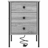 Bedside Cabinet with Drawer 2 pcs Grey Sonoma 42 x 41 x 61 cm 859487