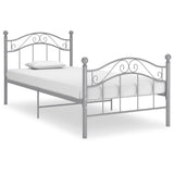 Bed Frame Grey Powder-coated metal Single Durable Bed Frame 324990
