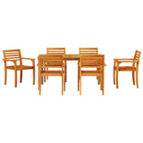 Garden Dining Set 7 pcs Brown Solid Acacia Wood 3375666