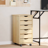 Rolling Cabinet with Drawers MOSS Clear Varnish Solid Pine wood 42032400