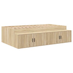 Storage Bed Frame Sonoma oak 100 x 200 cm Engineered wood 3335183