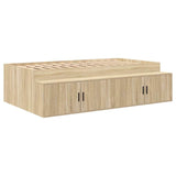 Storage Bed Frame Sonoma oak 100 x 200 cm Engineered wood 3335183