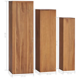 3 Piece Plant Stand Set Solid Teak Wood 286278