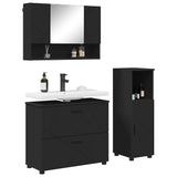 Bathroom Furniture Set 3 pcs Black Engineered Wood and Metal 3393024
