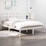 Bed Frame without Mattress White 150x200 cm King Size Solid Wood 3105476