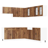 ZNTS 11 Piece Kitchen Cabinet Set Kalmar Old Wood Engineered Wood 3314919