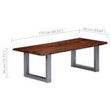 Coffee Table with Live Edges 115x60x40 cm Solid Acacia Wood 247828