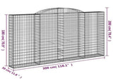 Arched Gabion Basket 300x30x180/200 cm Galvanised Iron 153509