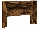 Storage Headboard with LED Smoked Oak Engineered Wood 3418657
