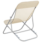 Folding Beach Chairs 2 pcs Cream Textilene&Powder-coated Steel 360192