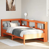 Bookcase Bed without Mattress Wax Brown 90x200 cm Solid Wood Pine 3324432