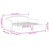 Daybed with Trundle without Mattress Light Grey 90x190 cm Single 3197599