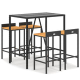 Garden Bar Set Black PE rattan Footrest Garden Bar Set 3187676