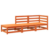 Garden Sofa with Footstool 2-Seater Wax Brown Solid Wood Pine 837974