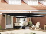 Retractable Awning Black 400 x 300 cm Polyester and Aluminium 3330591