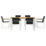 Garden Dining Set 7 pcs Solid Teak Wood and Stainless Steel 3334834
