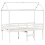 High Sleeper Bed without Mattress White 90x200 cm Solid Wood Pine 3282133