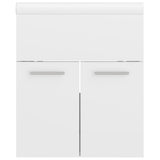 Sink Cabinet with Built-in Basin High Gloss White Engineered Wood 3070817