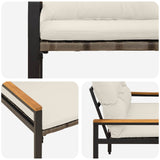 Outdoor Bench 2 -Seater 116 x 67.5 x 72 cm Poly Rattan 42025365