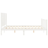 Bed Frame without Mattress White 160x200 cm Solid Wood Pine 3193217