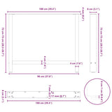 Dining Table Legs Black 2 pcs 100x cm Steel 4013320