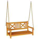 Garden Swing Bench Brown 119 x 35 x 47cm Solid Acacia wood 4105528