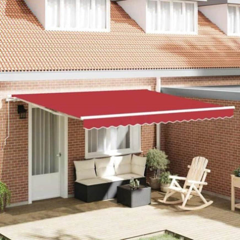 Retractable Awning Manual Red 400 x 350 cm Fabric and Metal 3330823