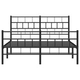 Metal Bed Frame without Mattress with Footboard Black 140x200cm 355678