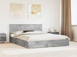 Bed Frame Concrete Grey 150 x 200 cm Engineered Wood 3411292