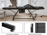 Salon Beauty Bed and Hydraulic Stool, Adjustable 3-Section Massage Table w/Detachable Head Cushions, 29353600