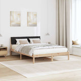 Bed frame Brown and black 135 x 190 cm Solid pine wood 878551