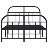 Bed Frame Black Powder-Coated Steel 120x190 cm Bed Frame 353650