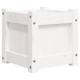 Garden Planters 2 pcs White Solid Wood Pine 837397