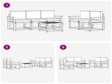 Outdoor Sofa Set 6 pcs White 59 x 59 x 37 cm Solid Acacia Wood 3387243