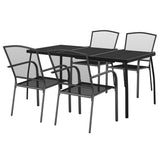 Garden Dining Set Anthracite Steel Medium Stackable 3187972