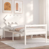 Senior Bed without Mattress White Single Solid Wood 3195512