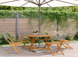 5 Piece Garden Dining Set Grey Poly Rattan and Solid Wood 3281767