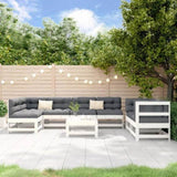 8 Piece Garden Lounge Set White Solid Wood Pine 3186453