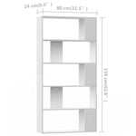Book Cabinet/Room Divider White 80x24x159 cm Engineered Wood 800099