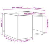 Coffee Table Smoked Oak 50.5 x 50 x 33 cm Engineered Wood 8001006