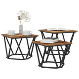 Coffee Table 3 pcs Old Wood Engineered Wood and Steel 868283