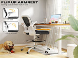 Draughtsman Chair, Mesh Drafting Chair, Ergonomic Office Chair with Flip-up Armrest, Adjustable Foot T3398P344546
