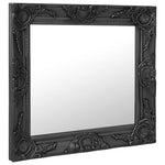 ZNTS Wall Mirror Baroque Style 60x60 cm Black 320335