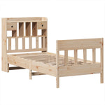 ZNTS Bed Frame without Mattress 100x200 cm Solid Wood Pine 3323266