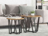 Side Table Set 2 pcs Old Wood and Black 50 x 50 x 50.5 cm 869724